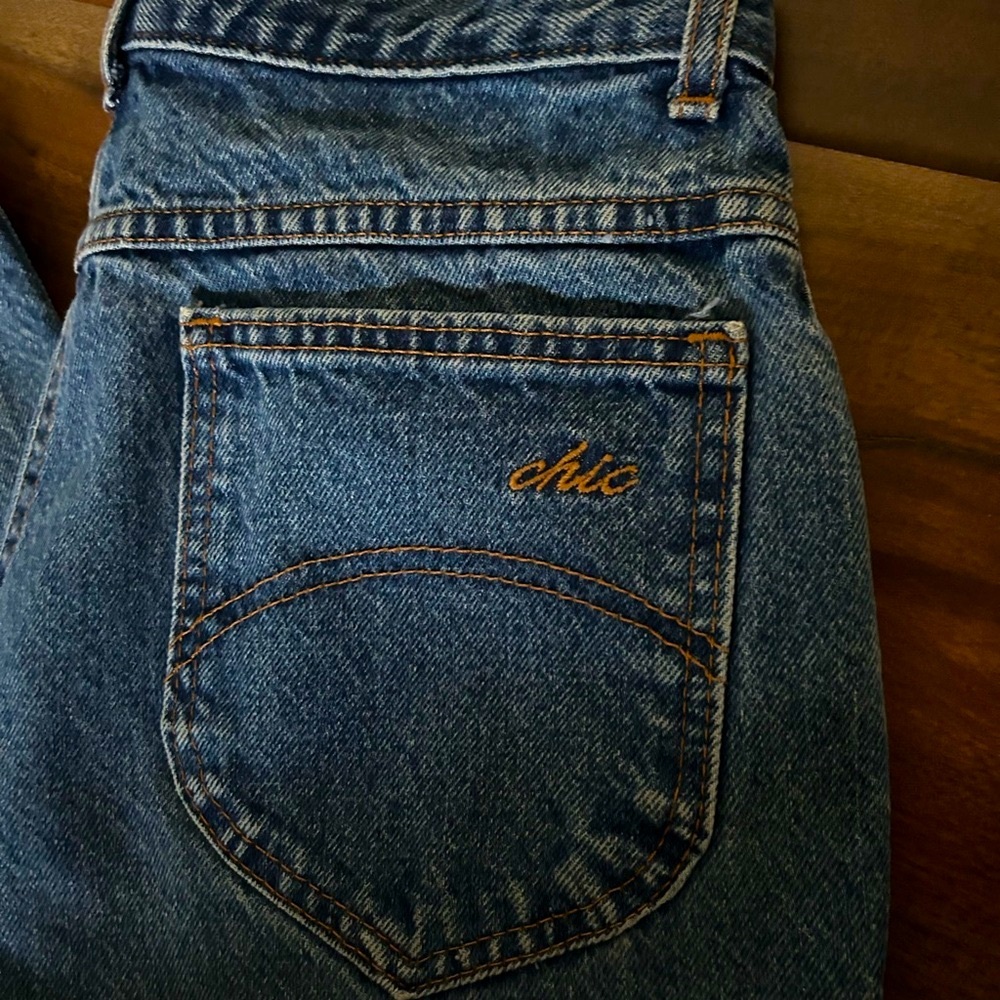 Ladies, vintage denim blue Chic brand jeans.
